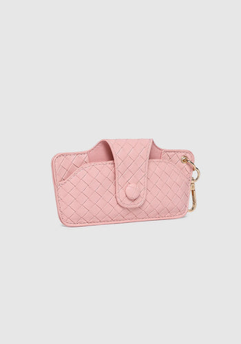 LOUENHIDE SKITTLE SUNGLASS CASE - WOVEN PASTEL PINK