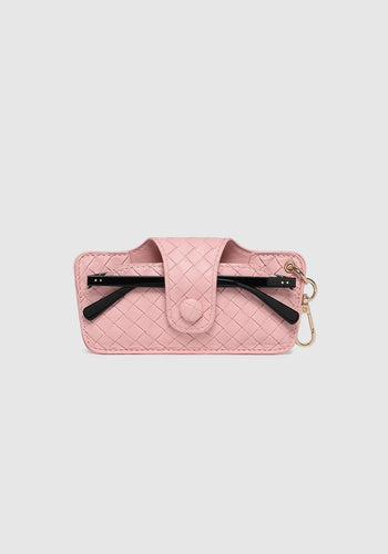 LOUENHIDE SKITTLE SUNGLASS CASE - WOVEN PASTEL PINK