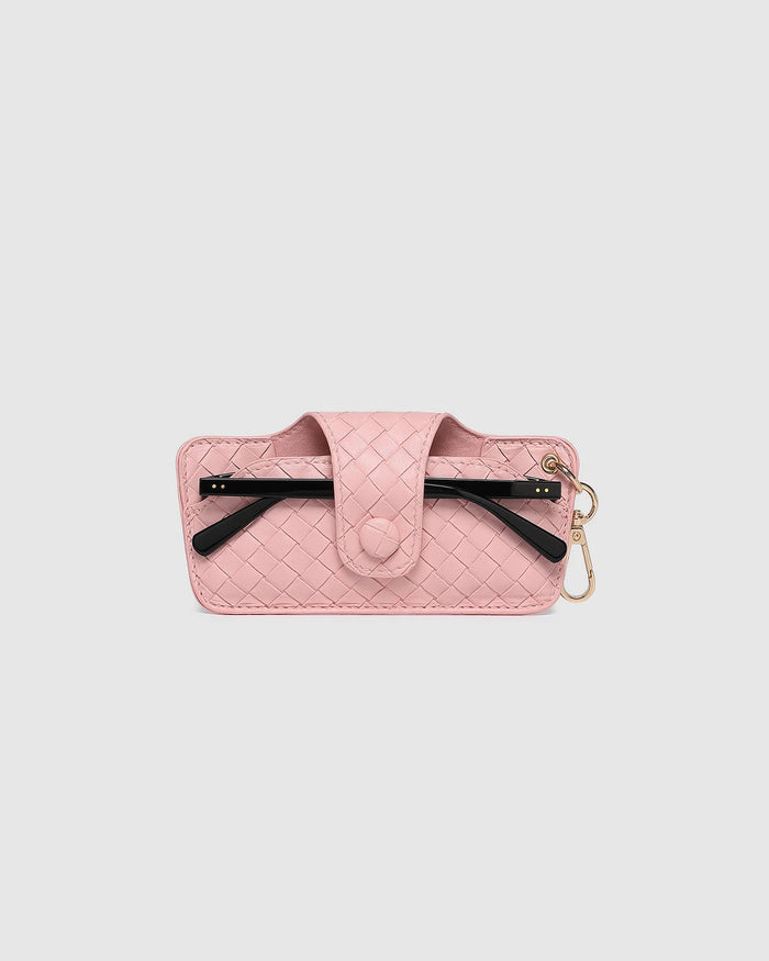 Load image into Gallery viewer, LOUENHIDE SKITTLE SUNGLASS CASE - WOVEN PASTEL PINK