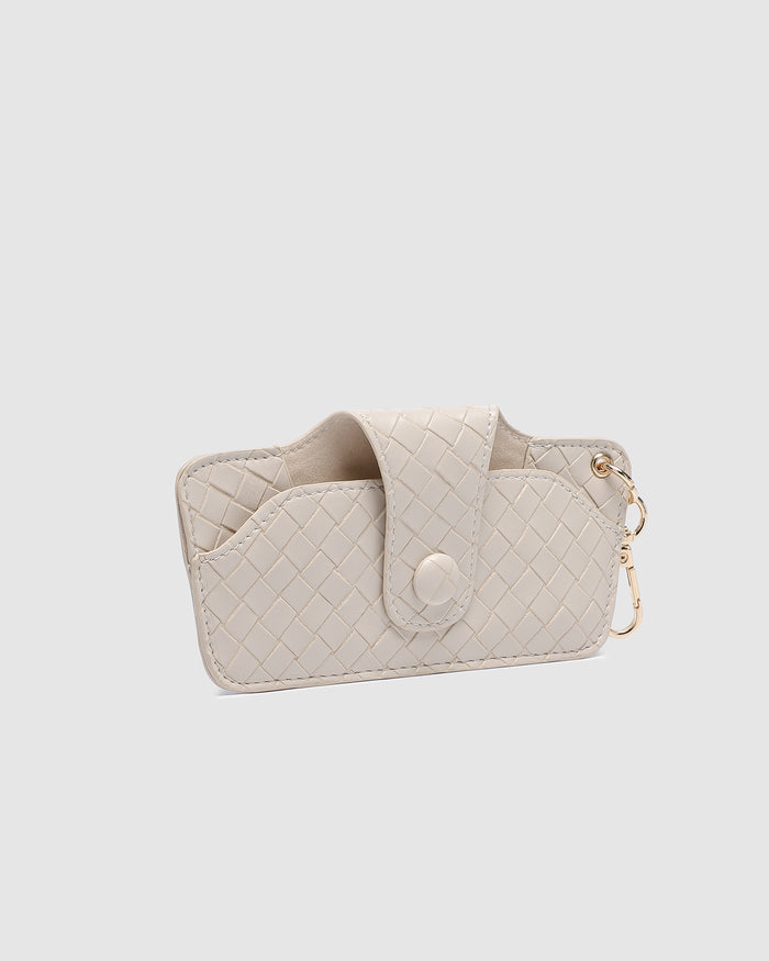 Load image into Gallery viewer, LOUENHIDE SKITTLE SUNGLASS CASE - WOVEN VANILLA