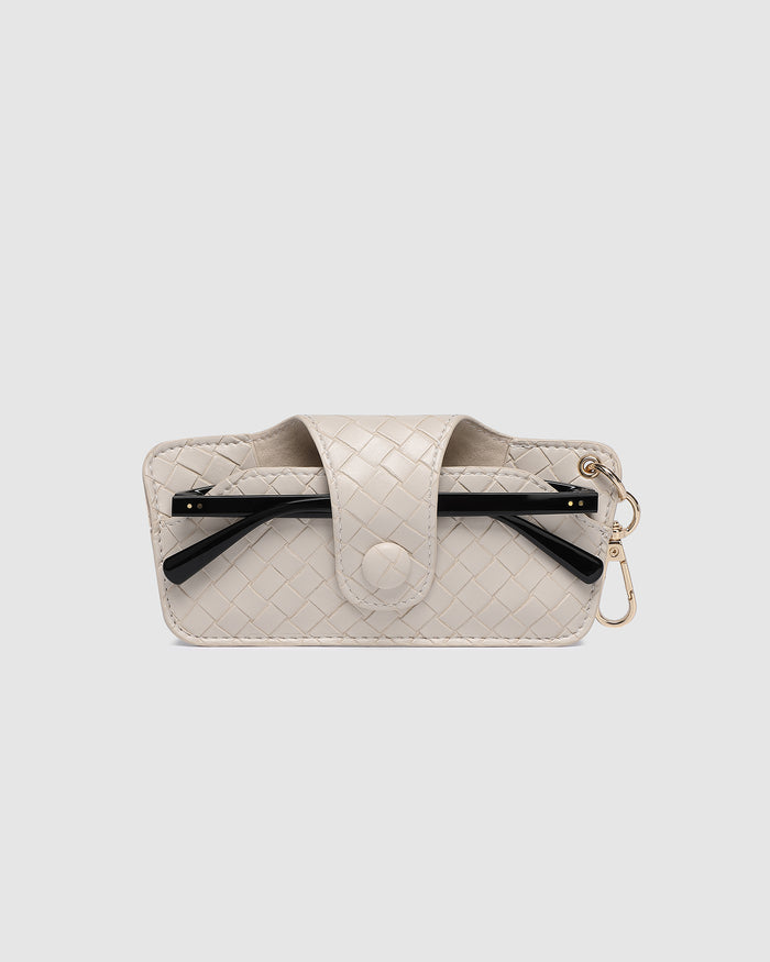 Load image into Gallery viewer, LOUENHIDE SKITTLE SUNGLASS CASE - WOVEN VANILLA