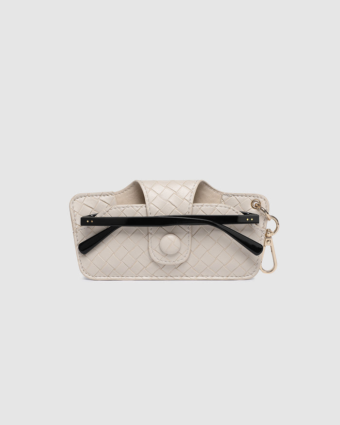 Load image into Gallery viewer, LOUENHIDE SKITTLE SUNGLASS CASE - WOVEN VANILLA