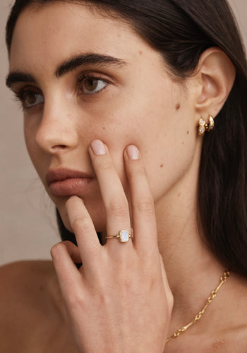 TONI MAY ROMY STACKER RING - MOONSTONE/GOLD