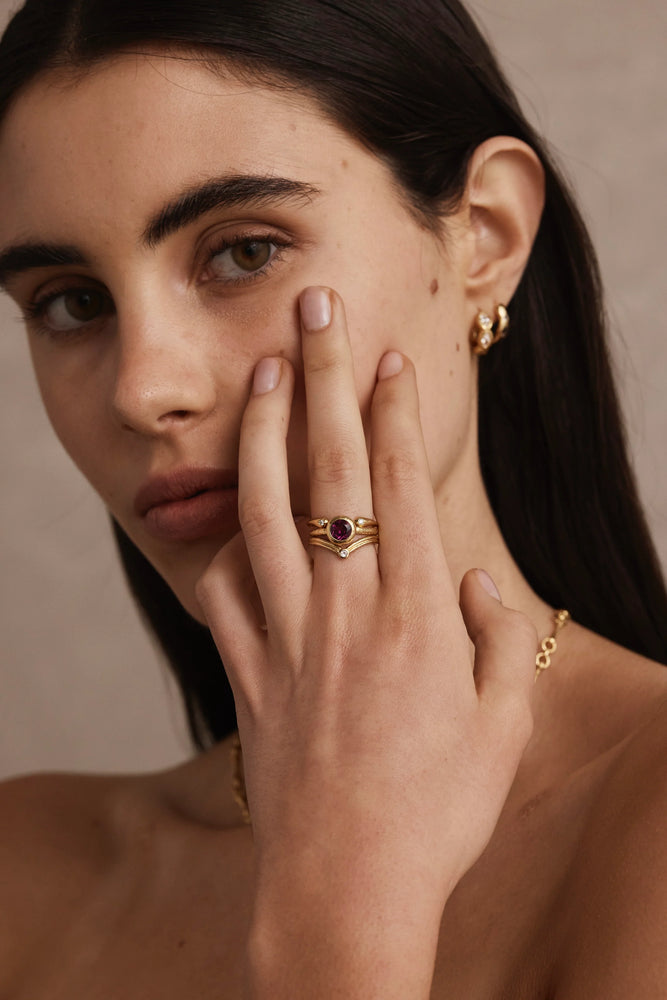 Load image into Gallery viewer, TONI MAY CROWN STACKER RING - GOLD
