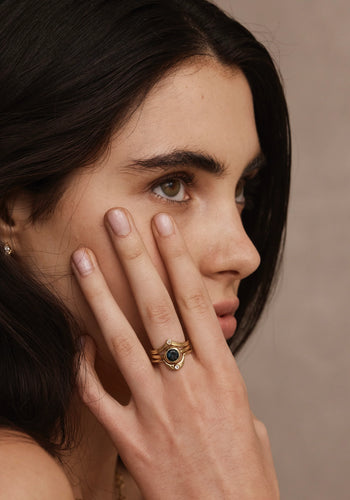 TONI MAY CROWN STACKER RING - GOLD