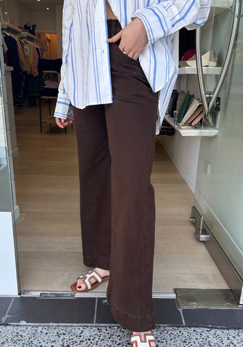 CASPER WIDE LEG JEANS - CHOCOLATE