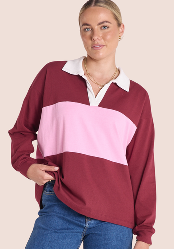 FEATHER + NOISE CARSON TOP - MAROON