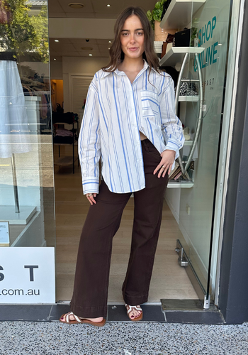 CASPER WIDE LEG JEANS - CHOCOLATE