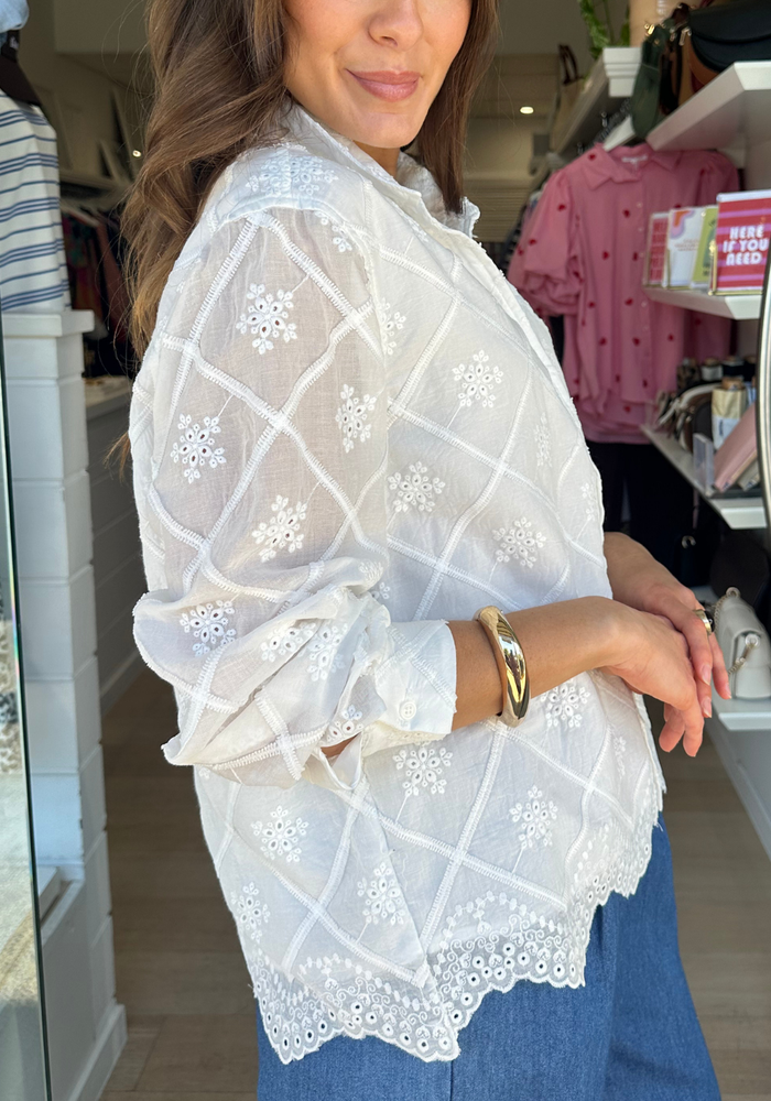 Load image into Gallery viewer, FEATHER + NOISE SIENNA LONG SLEEVE SHIRT - WHITE