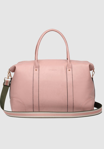 LOUENHIDE ALEXIS STRIPE WEEKENDER TRAVEL BAG - BLUSH