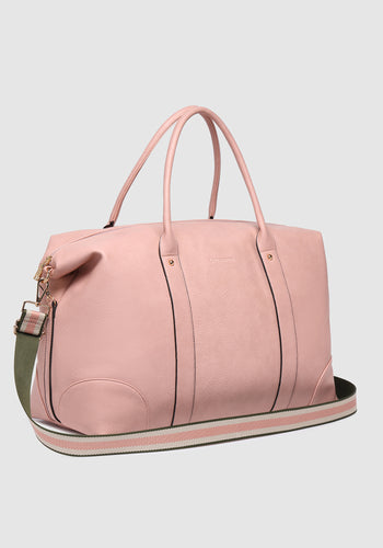 LOUENHIDE ALEXIS STRIPE WEEKENDER TRAVEL BAG - BLUSH