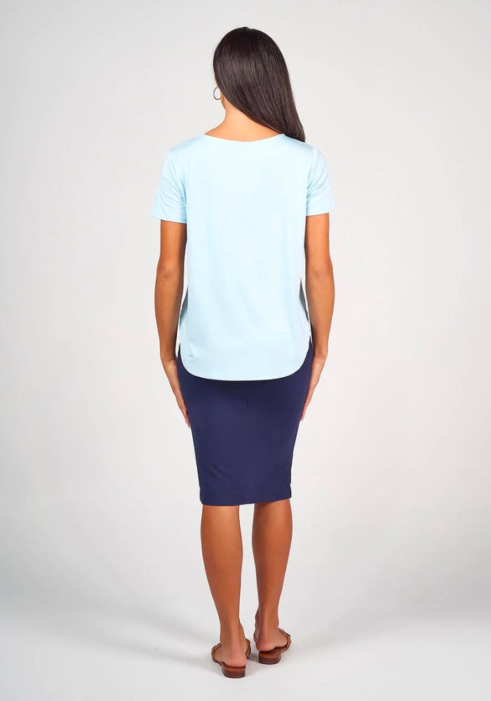Load image into Gallery viewer, LOU LOU JANIS BAMBOO TEE - ICE BLUE