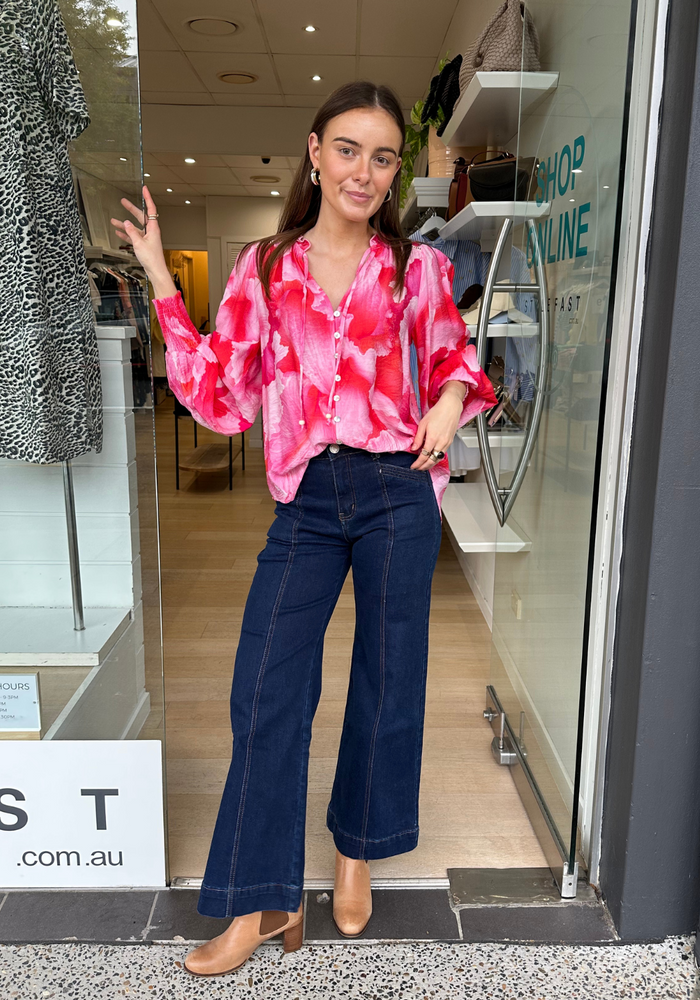 Load image into Gallery viewer, OLIVIA BLOUSE - PINK PRINT
