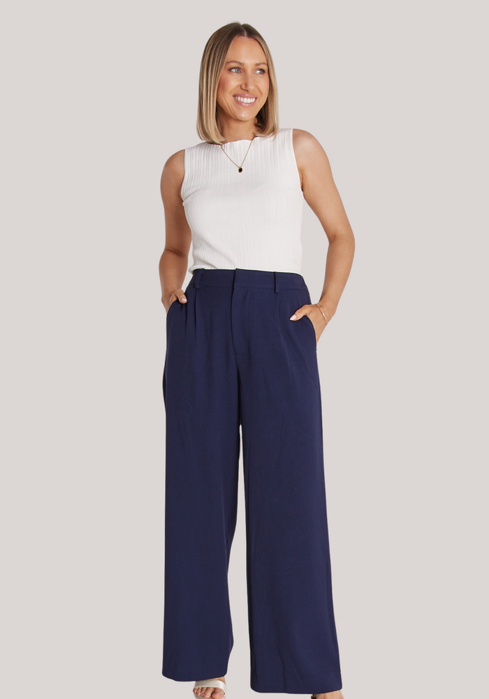 Load image into Gallery viewer, FEATHER + NOISE ANDIE PANT - NAVY