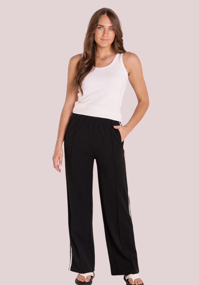 Load image into Gallery viewer, FEATHER + NOISE NOAH FULL LENGTH WIDE LEG PANT - BLACK