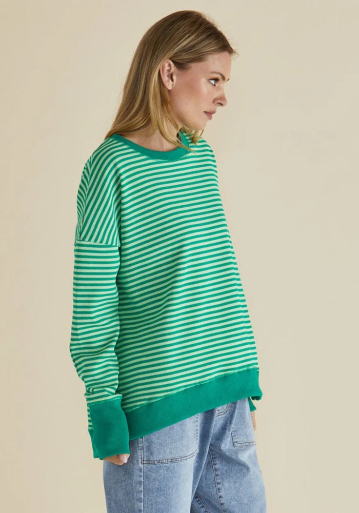 Load image into Gallery viewer, BETTY BASICS COVE SWEAT - GREEN STRIPE