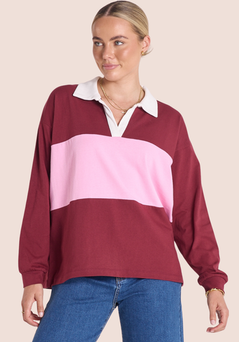 FEATHER + NOISE CARSON TOP - MAROON