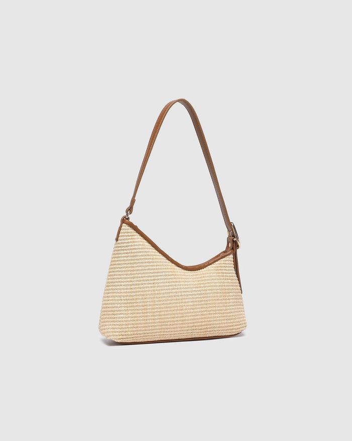 Load image into Gallery viewer, LOUNEHIDE AMELIA SHOULDER BAG - RAFFIA/TAN