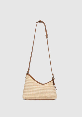 LOUNEHIDE AMELIA SHOULDER BAG - RAFFIA/TAN
