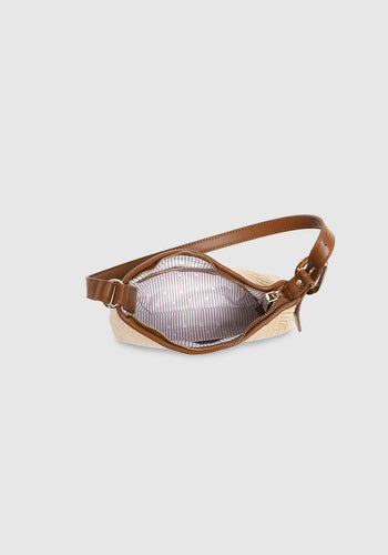 LOUNEHIDE AMELIA SHOULDER BAG - RAFFIA/TAN