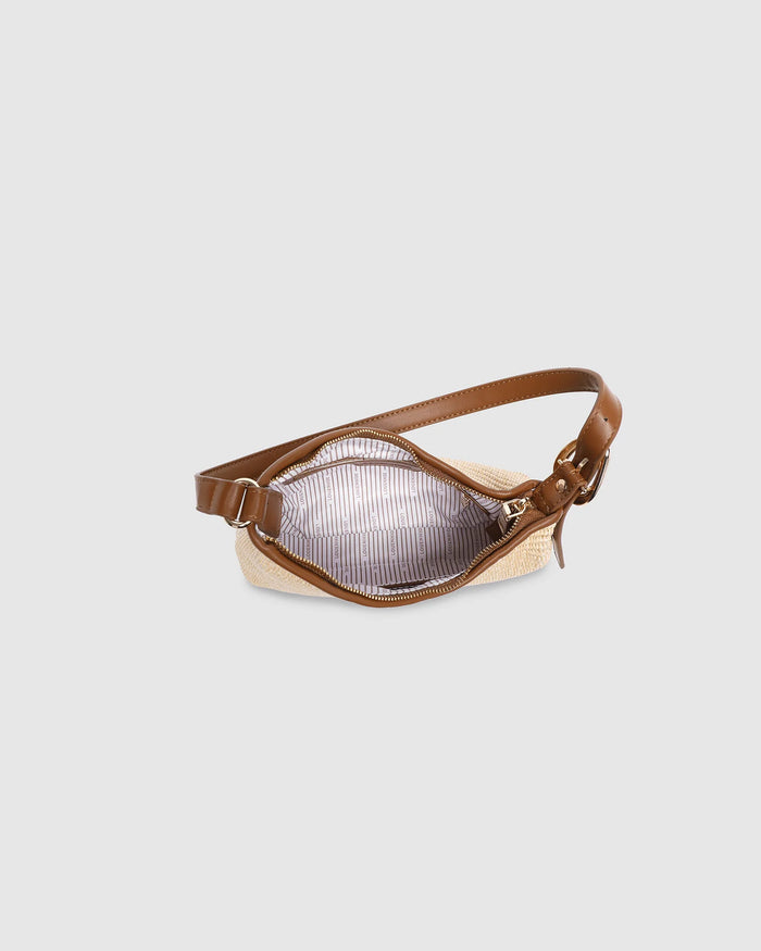 Load image into Gallery viewer, LOUNEHIDE AMELIA SHOULDER BAG - RAFFIA/TAN