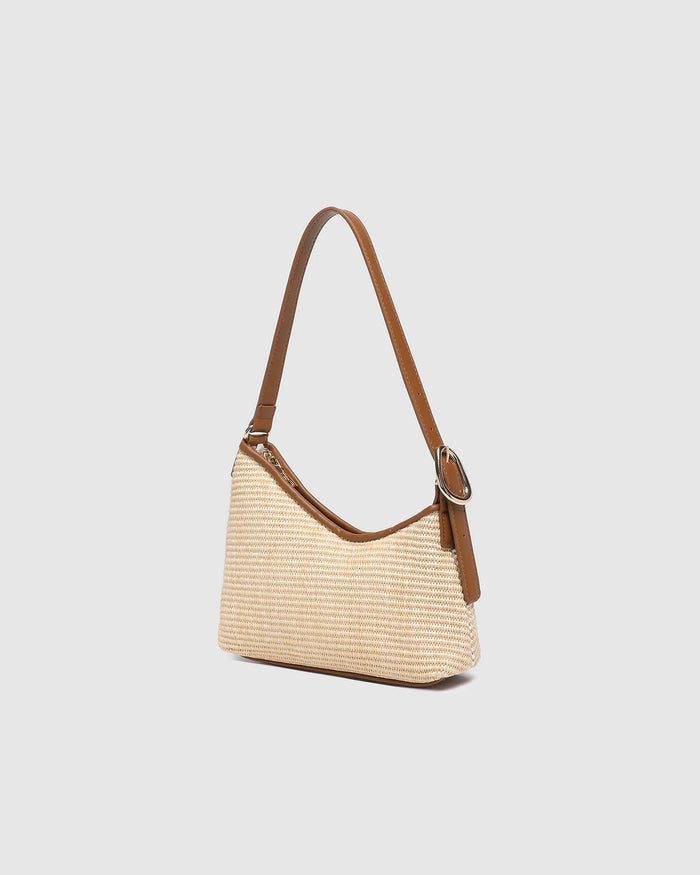 Load image into Gallery viewer, LOUNEHIDE AMELIA SHOULDER BAG - RAFFIA/TAN