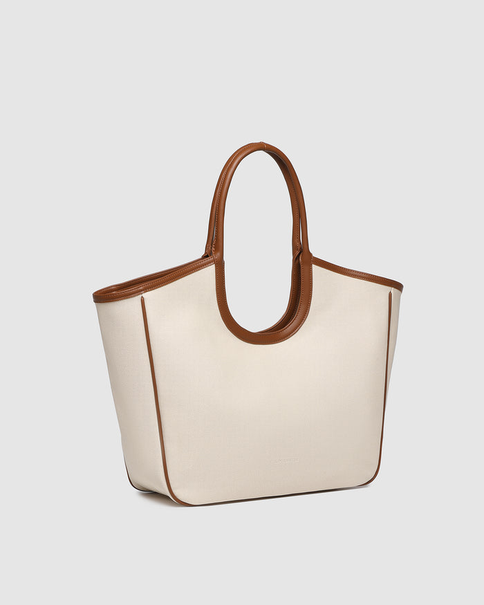 Load image into Gallery viewer, LOUENHIDE ALEXANDRA TOTE BAG - CANVAS/TAN