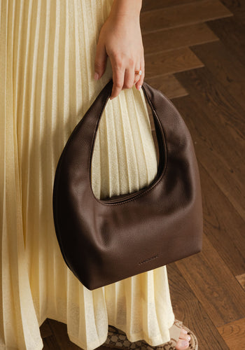 LOUENHIDE MINI MONACO SHOULDER BAG - CHOCOLATE