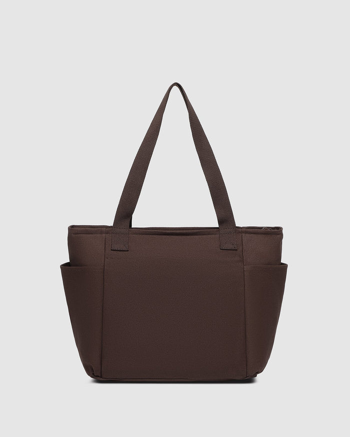 Load image into Gallery viewer, LOUENHIDE CHARLOTTE CANVAS TOTE BAG - CHOCOLATE