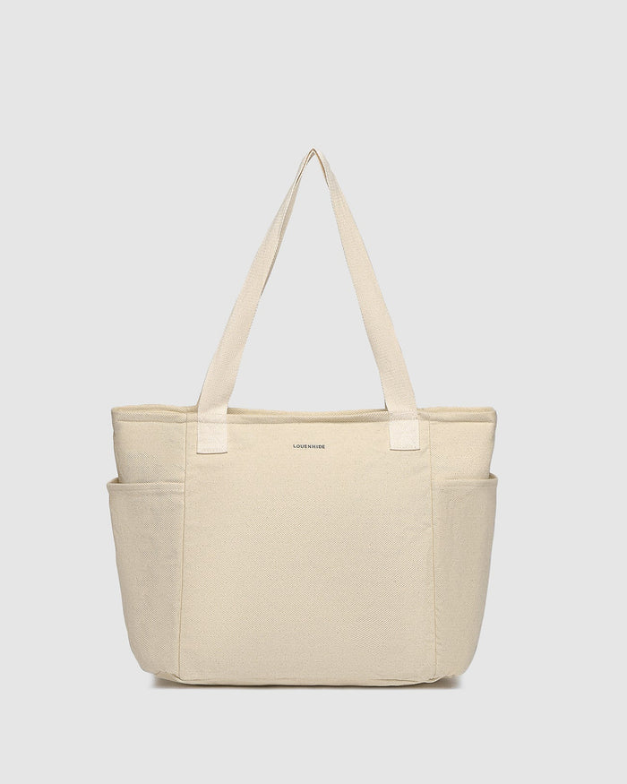 Load image into Gallery viewer, LOUENHIDE CHARLOTTE CANVAS TOTE BAG - NATURAL