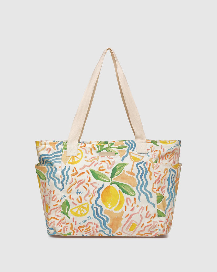 Load image into Gallery viewer, LOUENHIDE CHARLOTTE CANVAS TOTE BAG - LEMON PRINT
