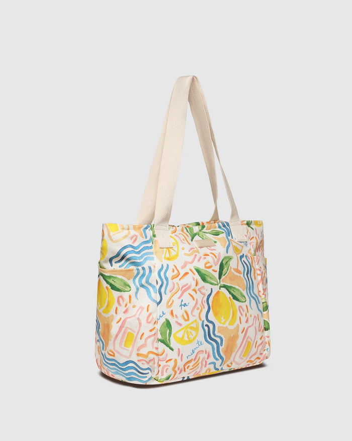 Load image into Gallery viewer, LOUENHIDE CHARLOTTE CANVAS TOTE BAG - LEMON PRINT