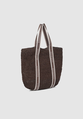 LOUENHIDE BALI BEACH BAG - CHOCOLATE RAFFIA