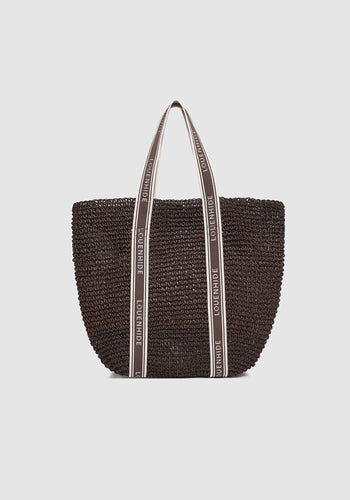 LOUENHIDE BALI BEACH BAG - CHOCOLATE RAFFIA
