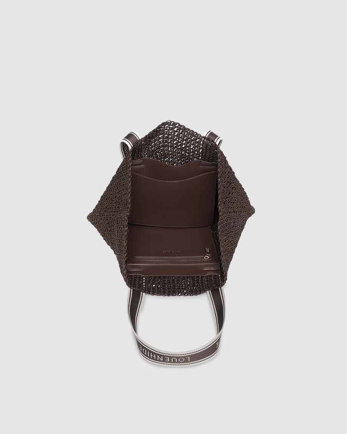 Load image into Gallery viewer, LOUENHIDE BALI BEACH BAG - CHOCOLATE RAFFIA