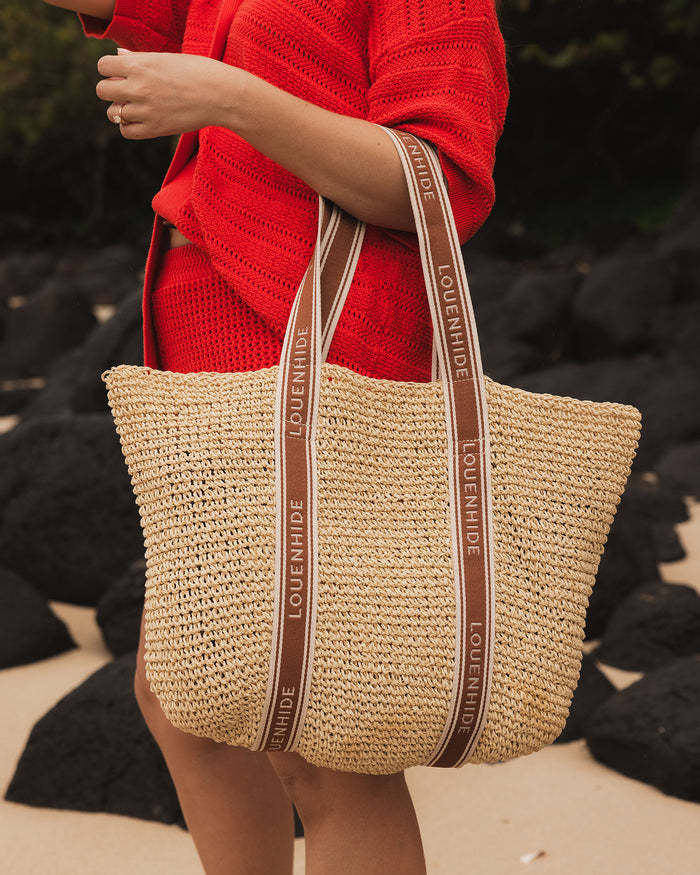 Load image into Gallery viewer, LOUENHIDE BALI BEACH BAG - NATURAL RAFFIA