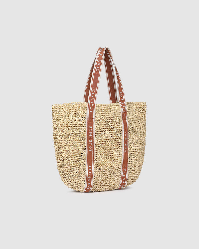 Load image into Gallery viewer, LOUENHIDE BALI BEACH BAG - NATURAL RAFFIA