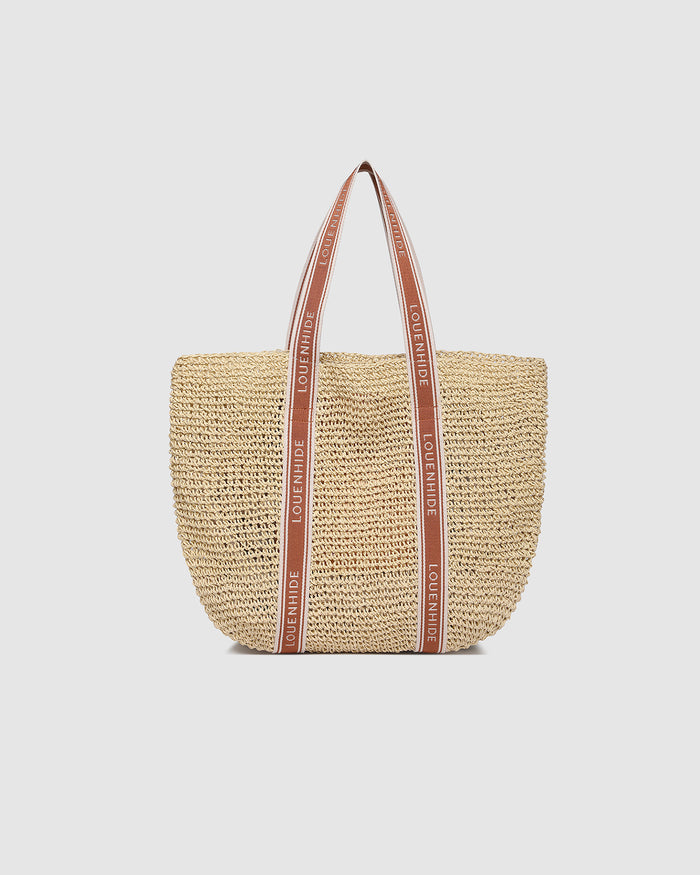 Load image into Gallery viewer, LOUENHIDE BALI BEACH BAG - NATURAL RAFFIA