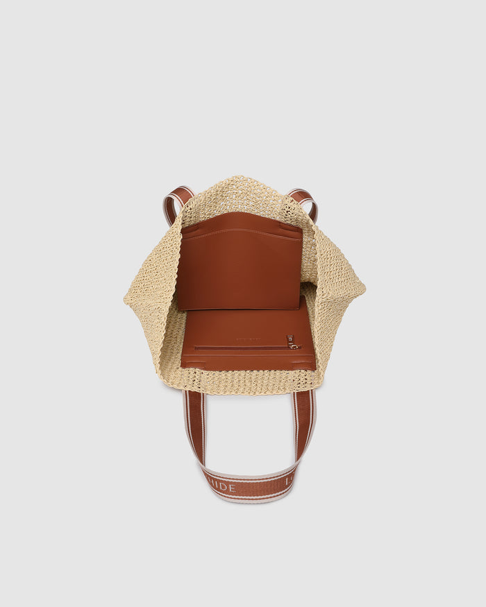 Load image into Gallery viewer, LOUENHIDE BALI BEACH BAG - NATURAL RAFFIA
