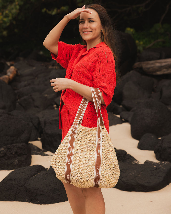 Load image into Gallery viewer, LOUENHIDE BALI BEACH BAG - NATURAL RAFFIA