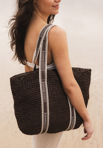 LOUENHIDE BALI BEACH BAG - CHOCOLATE RAFFIA