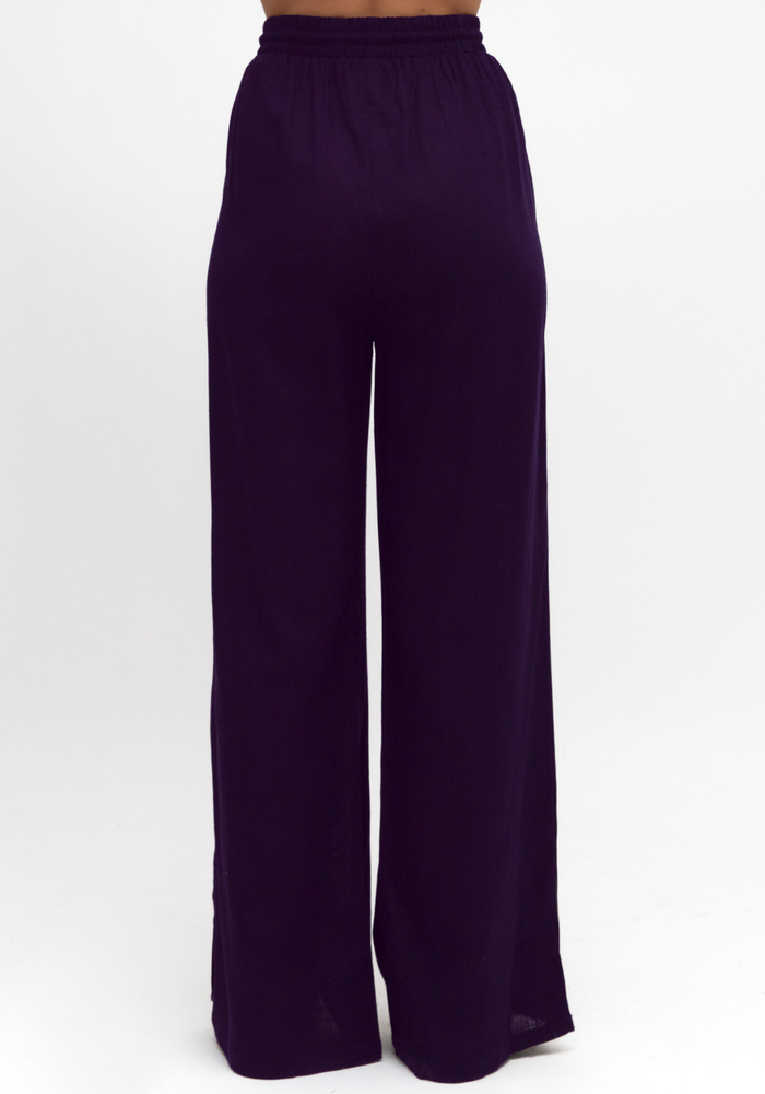 Load image into Gallery viewer, IVY RELAXED LINEN PANT - NAVY