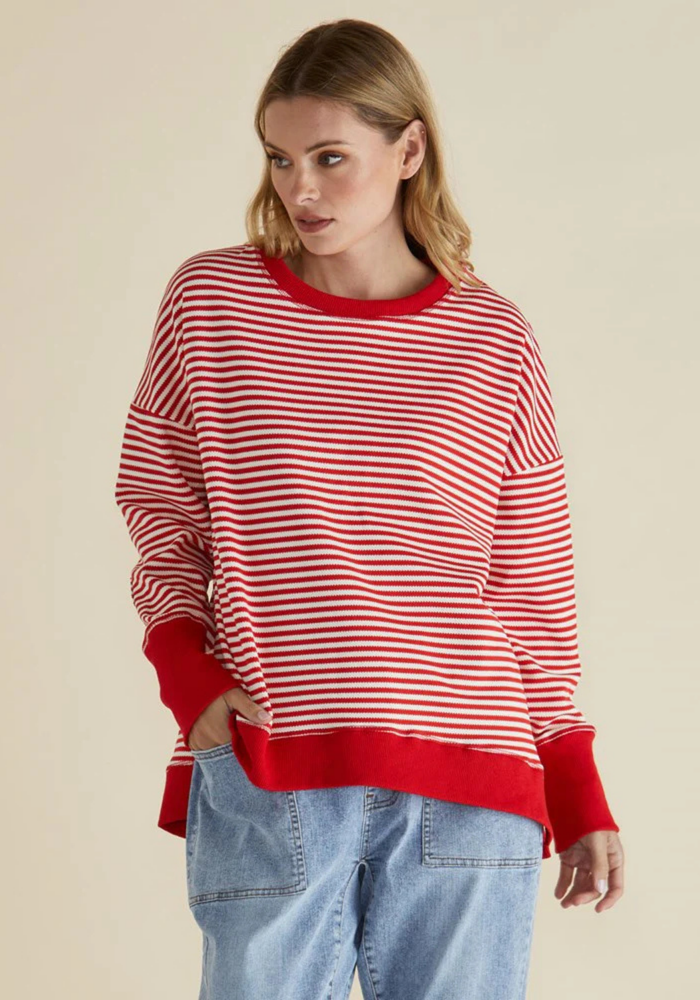 Load image into Gallery viewer, BETTY BASICS COVE SWEAT - RED STRIPE
