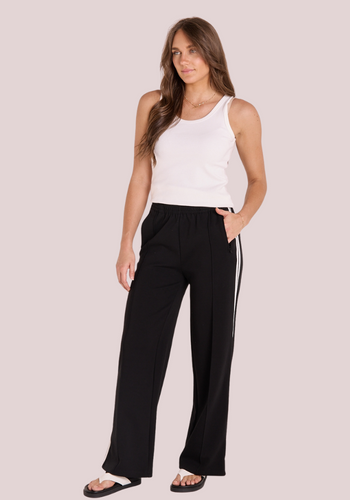 FEATHER + NOISE NOAH FULL LENGTH WIDE LEG PANT - BLACK