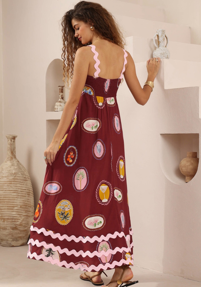 Load image into Gallery viewer, SHARNI MAXI DRESS - VACAY PRINT