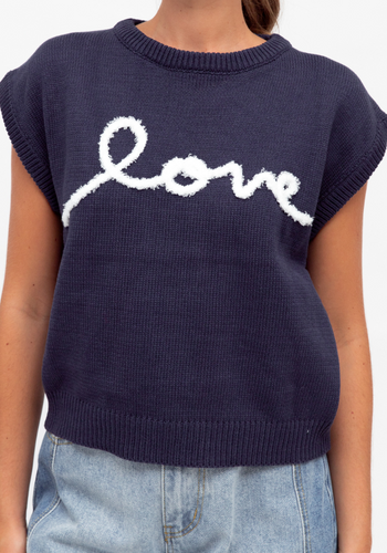 LOVER KNITED VEST - NAVY