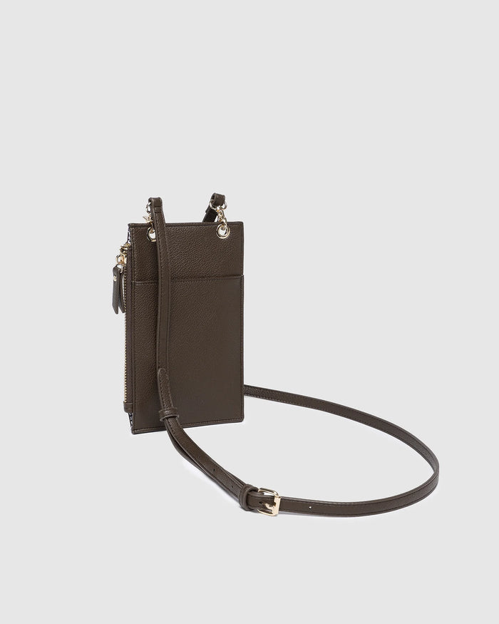 Load image into Gallery viewer, LOUENHIDE SUKI PHONE BAG - CHOCOLATE