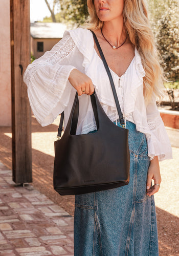 LOUENHIDE PAISLEY HANDBAG - BLACK