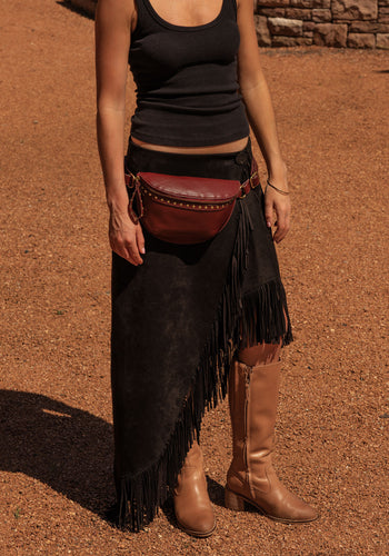 LOUENHIDE CASSIDY BELT BAG - BURGUNDY