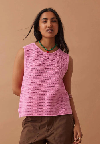 CERES LIFE MARGOT MESH KNIT TANK - HIBISCUS PINK